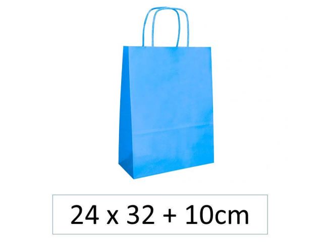 SNM PAQ.25 BOLSAS PAPEL S 24x32+10  AZUL  ASA RIZ