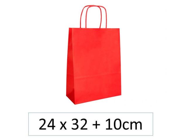 SNM PAQ.25 BOLSAS PAPEL S 24x32+10  ROJO  ASA RIZ