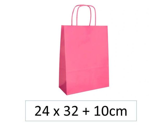 SNM PAQ.25 BOLSAS PAPEL S 24x32+10  ROSA  ASA RIZ