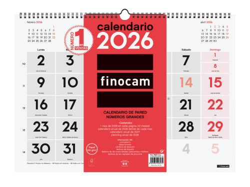 INOCAM CALENDARIO PAREDNUMEROS GR L 43x31cm  2026