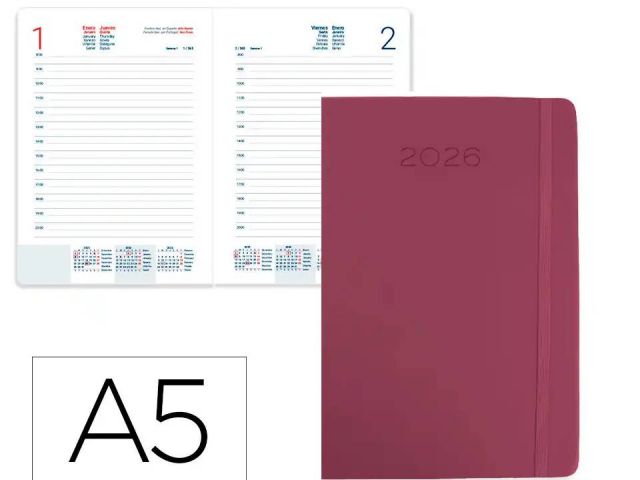 LDP AGENDA ANUAL ENCUAD DIA PAG A5 MIKONOS GR 2026 GRANATE