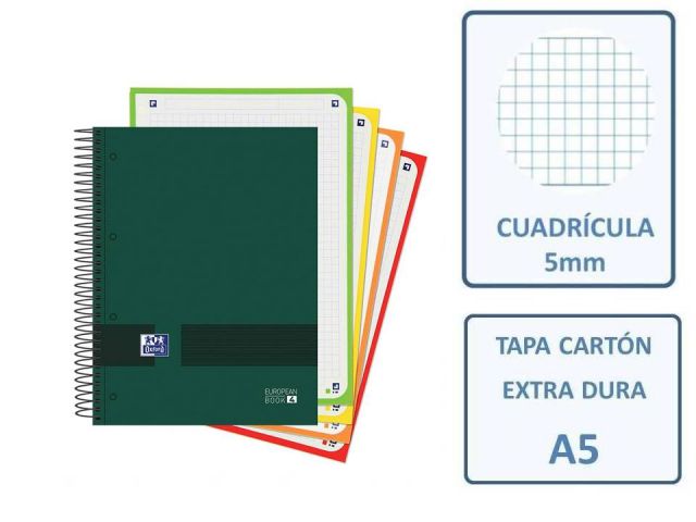 CUADERNO A5 OXFORD EUROPEAN 4 120H 5MM OXFORD & YOU