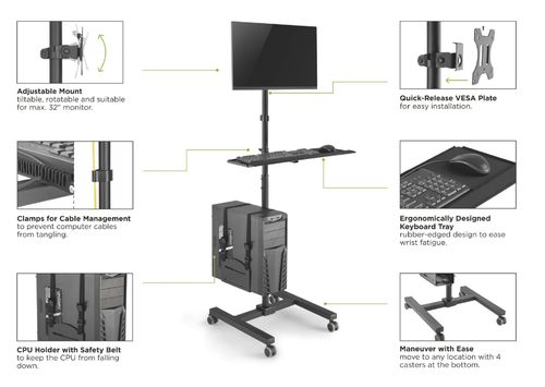 EQUIP SOPORTE SUELO RUEDAS WORKSTATION 650171