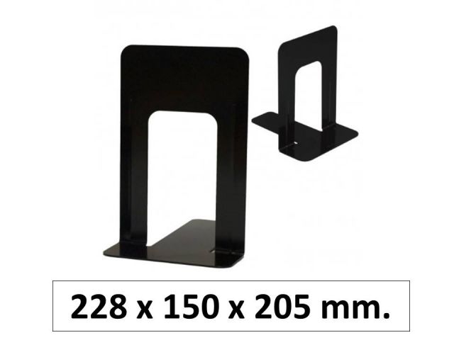 JUEGO 2 SOPORTALIBROS  METÁLICOS NEGRO G 228mm 1724
