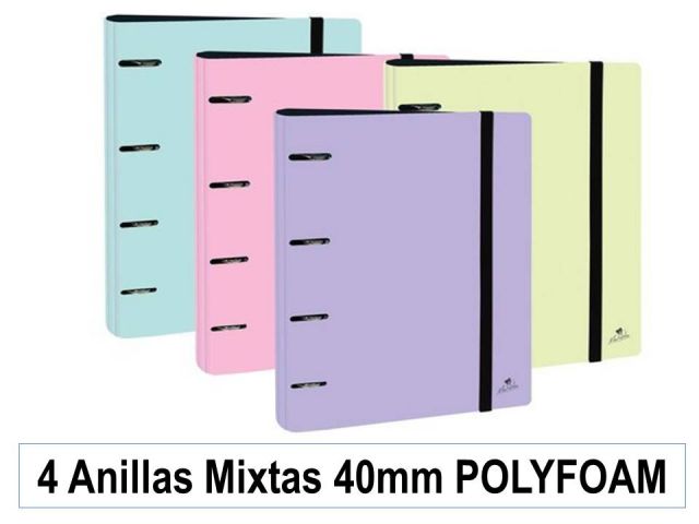 MARIOLA CARPETA POLYFOAM 4A 40MM MIXTAS C/GOMA PASTEL