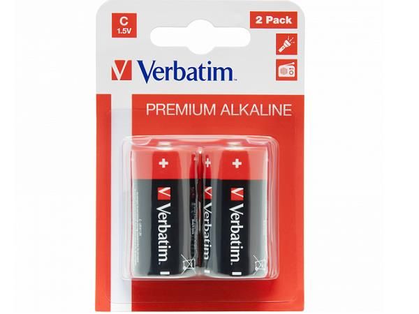 VERBATIM PILAS ALCALINA C - LR14- PACK 2 UD
