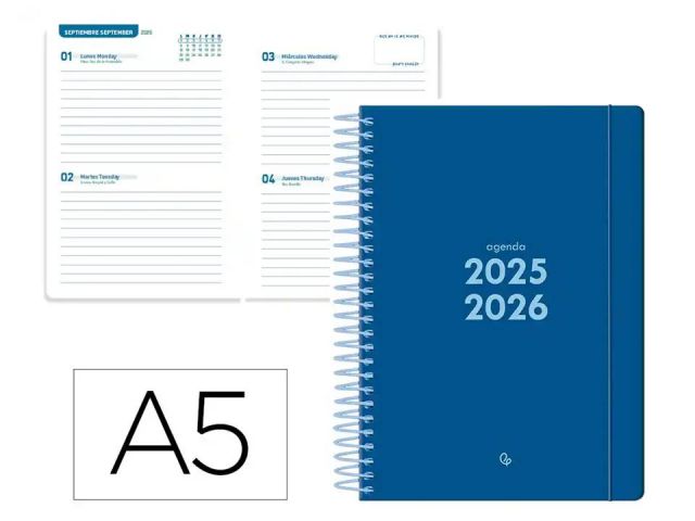 LDP AGENDA ESCOLAR A5 PP BASIC COL 2 DÍAS PÁGINA 25-26
