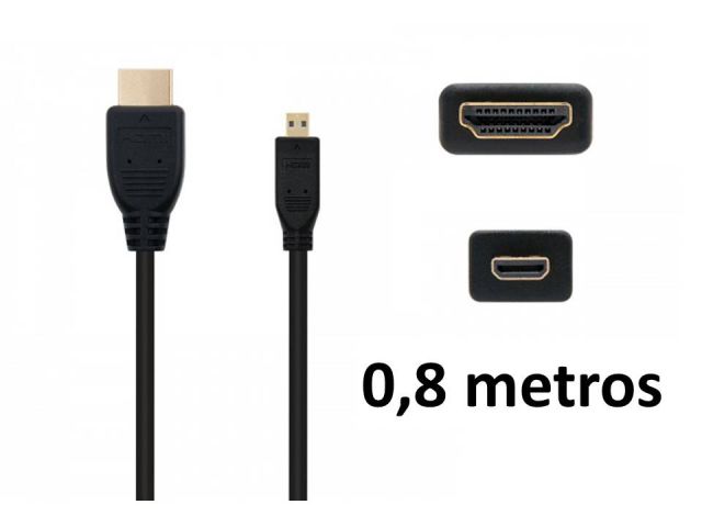 CABLE HDMI-MICRO HDMI TIPO D 0,8  MTRS