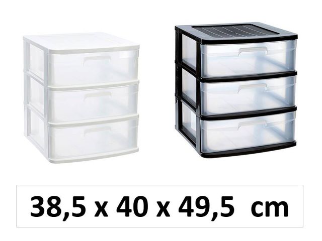 CAJONERA SUEO SENA 3 CAJONES 38x40x49cm NEGRO