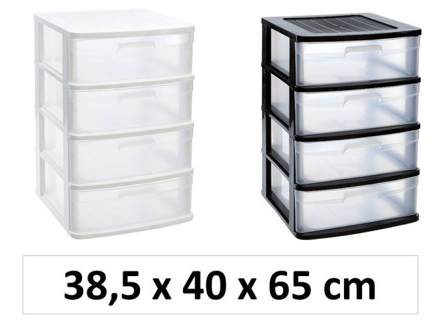 CAJONERA SUELO SENA 4 CAJONES 38x40x65cm NEGRO