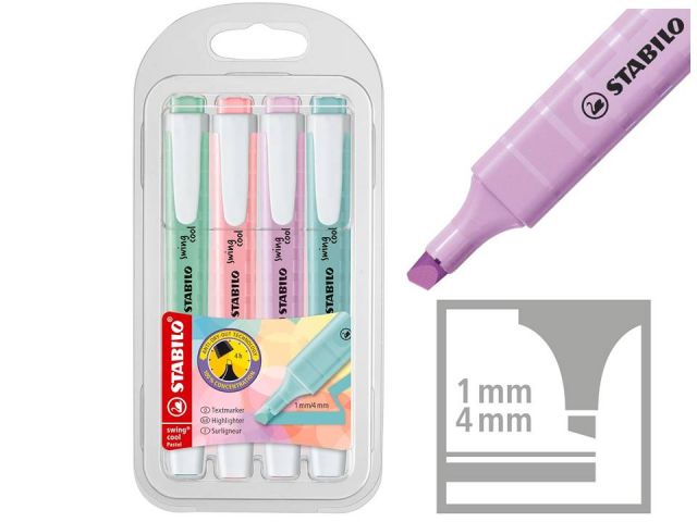 STABILO SWING COOL PASTEL EST.4 MARCADOR SURTIDO 275/4-08