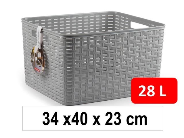 CESTA ORDENACION RATTAN 28 LITROS N6 34x40x23cm