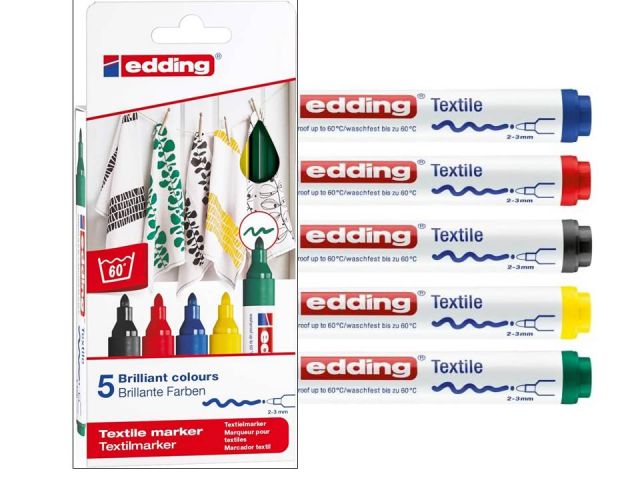 EDDING 4500 TEXTILE PACK 5 MARCADORES CALIDOS 4500