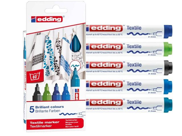 EDDING 4500 TEXTILE PACK 5 MARCADORES FRIOS 4500