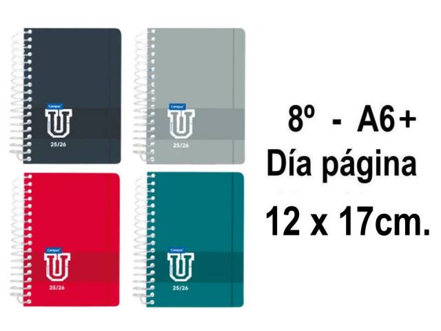CAMPUS AGENDA ESCOLAR 8º A6+TAPA PP DIA/PAG 25/26