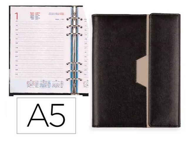 LDP AGENDA ANILLAS NERO A5 DIA PAG. NEGRO 2026