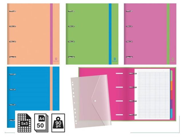 BMK CARPEBLOC CARTN A4 4A 35mm COLORES PASTEL