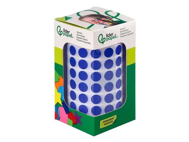 LIDERPAPEL ROLLO GOMETS REDONDO 10,5mm AZUL 6000 UNIDADES