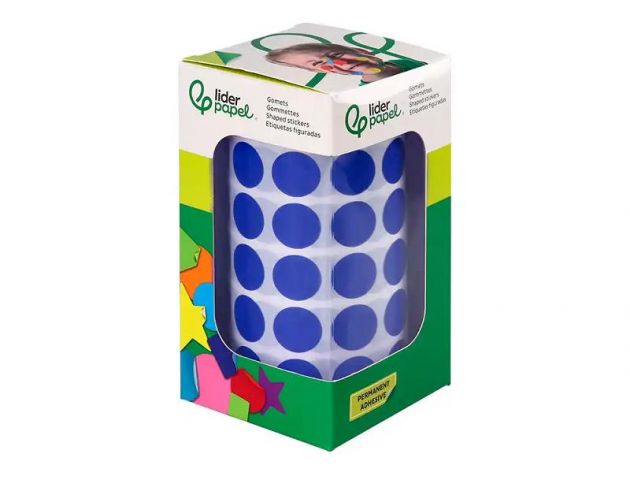 LIDERPAPEL ROLLO GOMETS REDONDO 15mm AZUL 2500 UNIDADES
