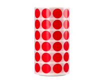 LIDERPAPEL ROLLO GOMETS REDONDO 15mm ROJO 2500 UNIDADES