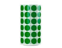 LIDERPAPEL ROLLO GOMETS REDONDO 15mm VERDE 2500 UNIDADES