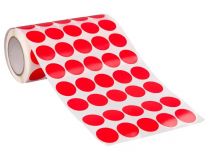 LIDERPAPEL ROLLO GOMETS REDONDO 20mm ROJO 2000 UNIDADES