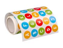 LIDERPAPEL ROLLO GOMETS REDONDO 20mm ABECEDARIO 1000 UNIDADES