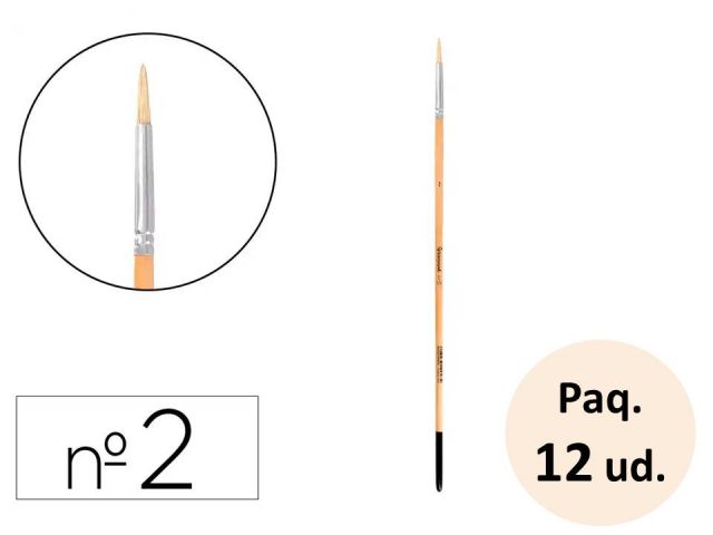 LDPI PAQ.12 PINCELES P REDONDA PELO CERDA Nº 2