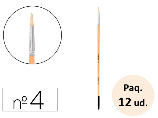 LDPI PAQ.12 PINCELES P REDONDA PELO CERDA Nº 4