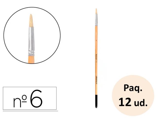 LDPI PAQ.12 PINCELES P REDONDA PELO CERDA Nº 6