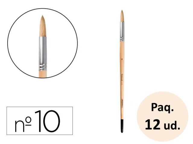 LDPI PAQ.12 PINCELES P REDONDA PELO CERDA Nº10
