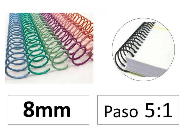 ESPIRALES  METAL  5,1 8MM  COLOR PASTEL SURT C/100