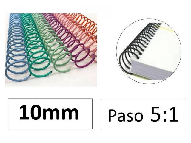 ESPIRALES  METAL  5,1 10MM COLOR PASTEL SURT C/100