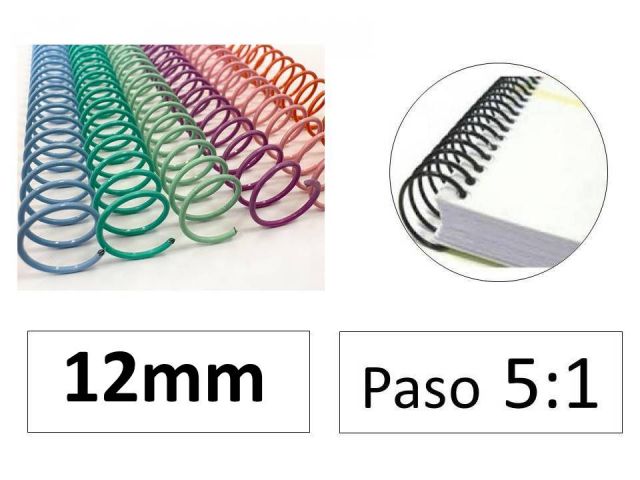ESPIRALES  METAL  5,1 12MM COLOR PASTEL SURT C/100