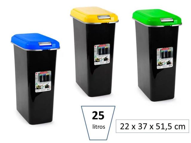 PAQ.3 PAPELERAS CONTENEDOR RECICLAJE 25 LITROS