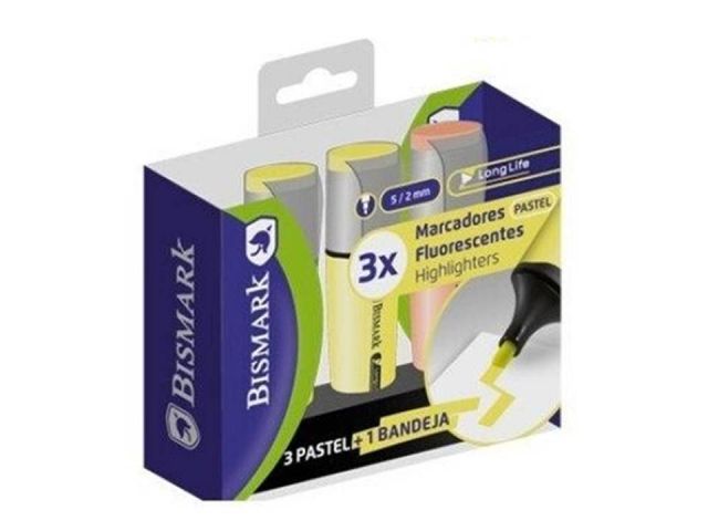 BMK ESTUCHE SOBREMESA 3 MARCADORES PASTEL 