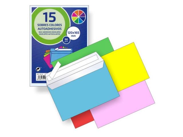 PACK 25 SOBRES COLOR 160x220 ROJO 354162