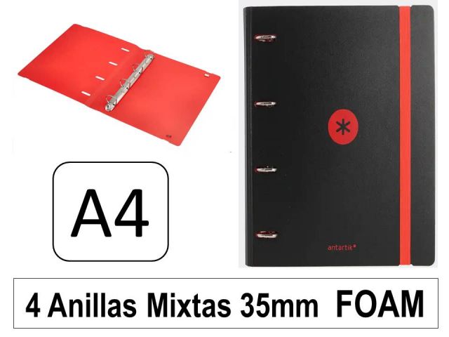 ANTARTIK CARPETA FOAM 4A 35MM MIXTAS C/GOMA NEGRO ROJO