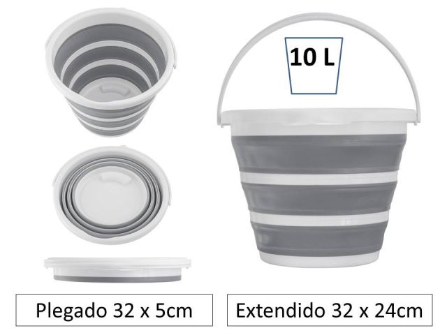 CUBO PLEGABLE PLÁSTICO 10L 32x24,5cm