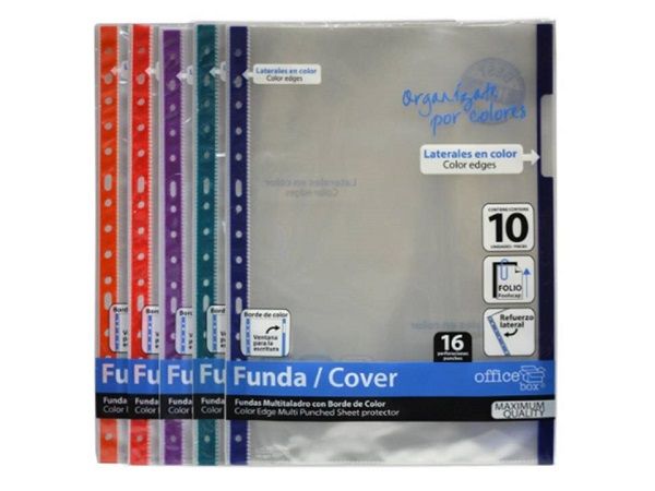 PAQ.10 FUNDAS MULTITALADRO FOL BORDE COLOR 48815