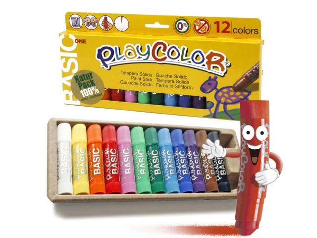 PLAYCOLOR TEMPERA SOLIDA 12 COLORES 10gr.10731