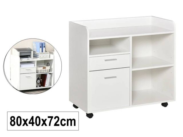 MESA AUXILIAR MULTIUSOS 80x40x72cm BLANCO