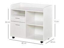 MESA AUXILIAR MULTIUSOS 80x40x72cm BLANCO