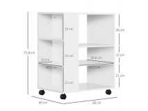 MESA AUXILIAR MULTIUSOS 60x40x76cm BLANCO