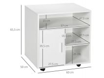 MESA AUXILIAR MULTIUSOS 60x50x65cm BLANCO