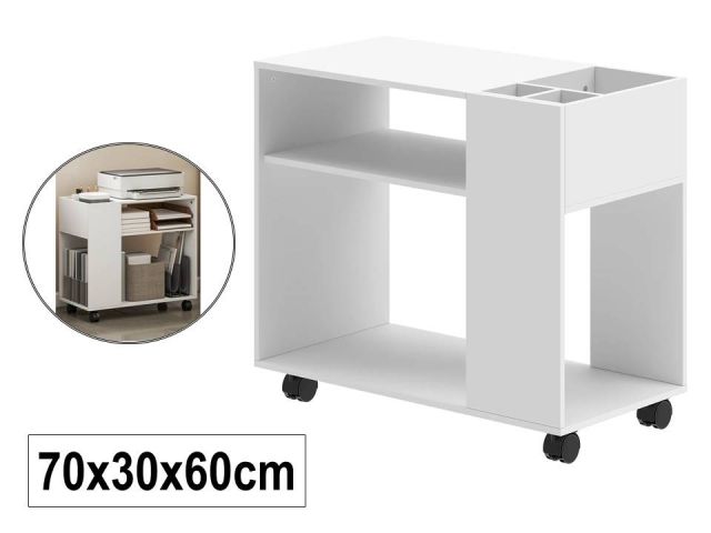 MESA AUXILIAR MULTIUSOS 70x34x60cm BLANCO
